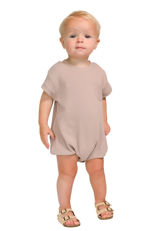 Ollie Ribbed Romper- Beige