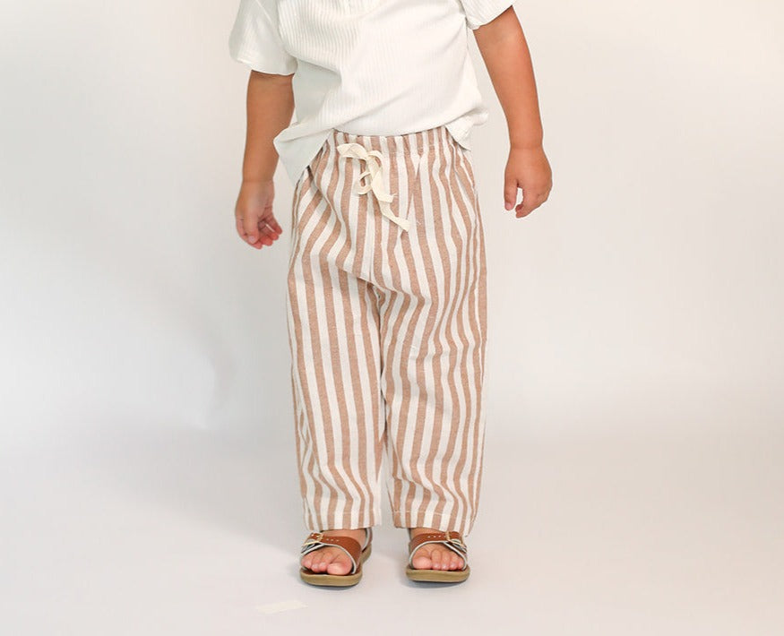 Emerson Striped Pant- Beige