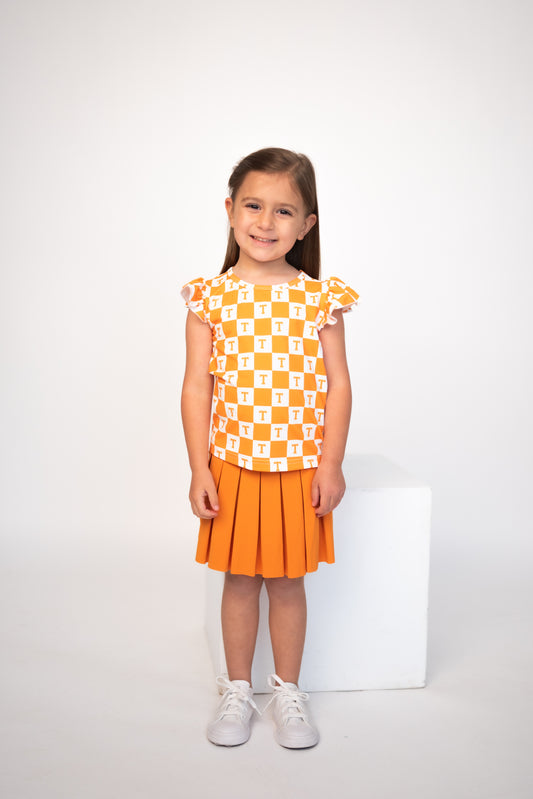 Ruffled Sleeve Chant & Cheer Set | Gameday | Orange & White