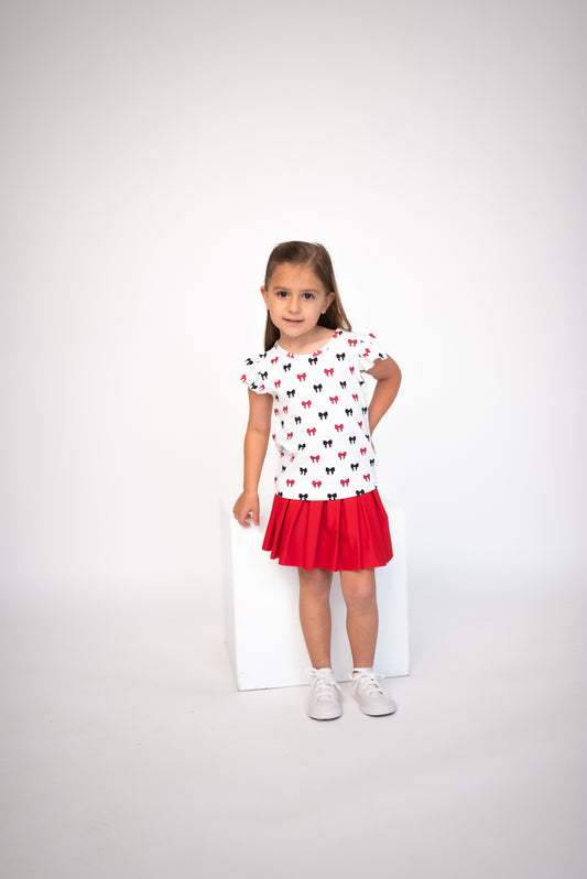 Ruffled Sleeve Chant & Cheer Set | Gameday | Red & Black