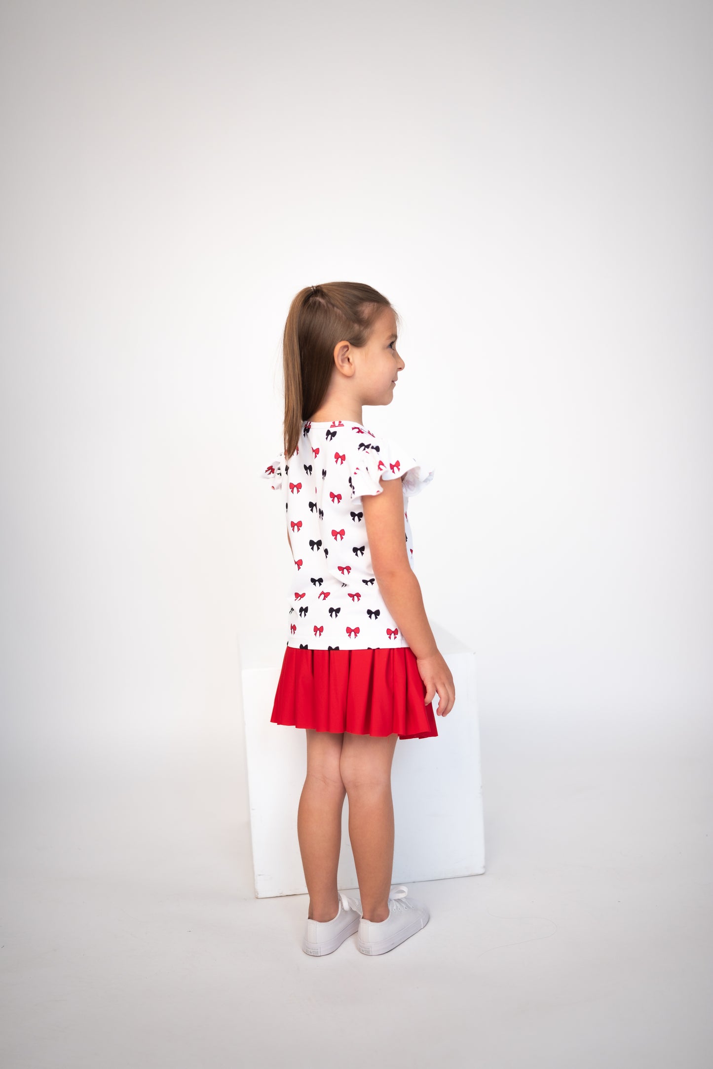 Ruffled Sleeve Chant & Cheer Set | Gameday | Red & Black