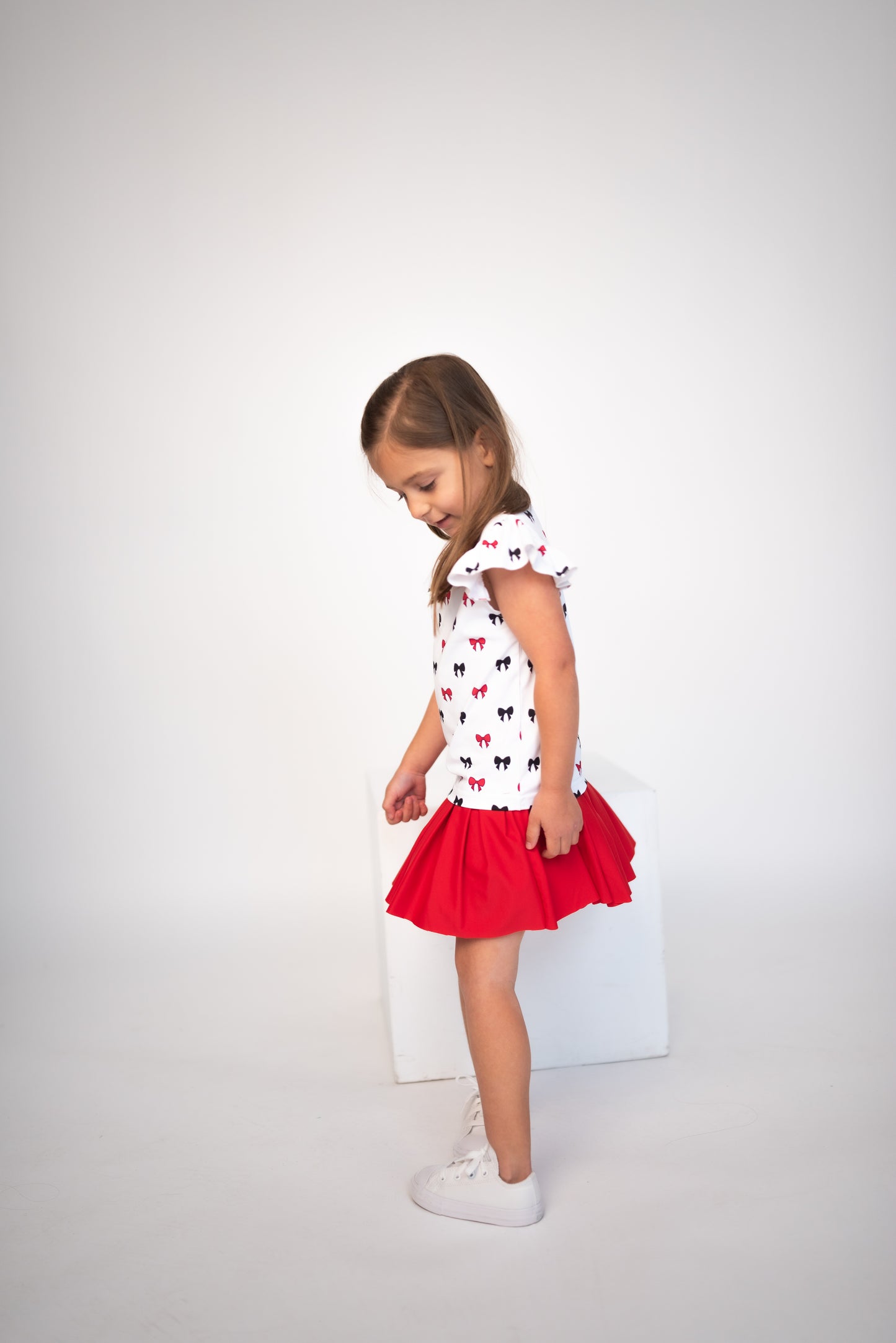 Ruffled Sleeve Chant & Cheer Set | Gameday | Red & Black
