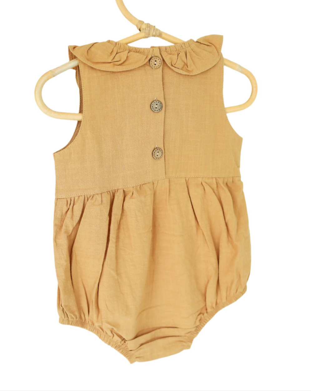 Laura Linen Romper- Apricot