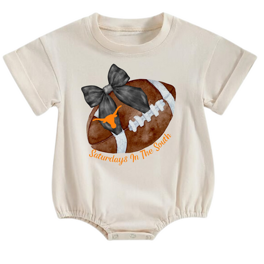 Hook 'Em Horns Football Short Sleeve Crewneck Bubble