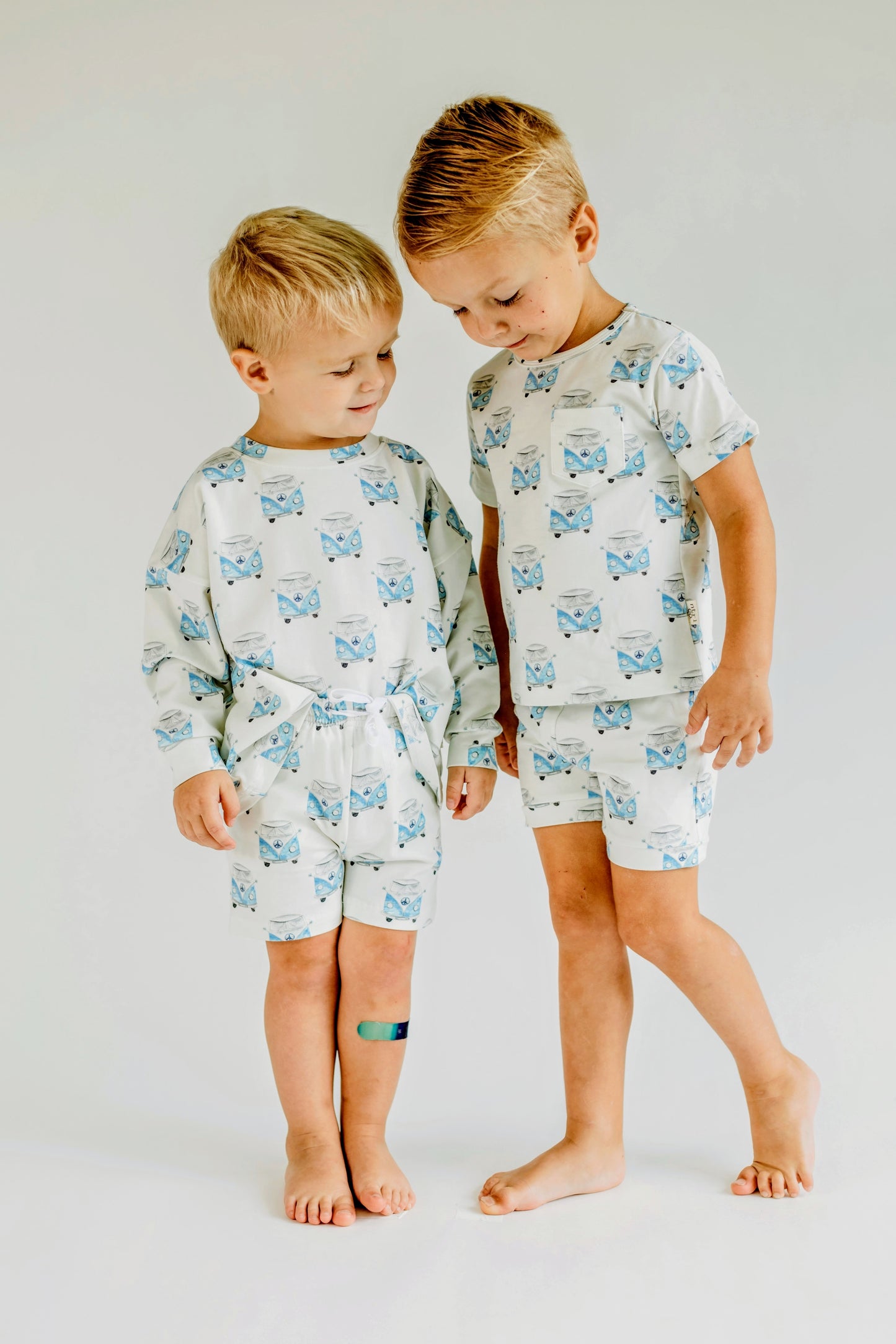 Playtime Short Sleeve Short Set | Vintage Vibes | Blue