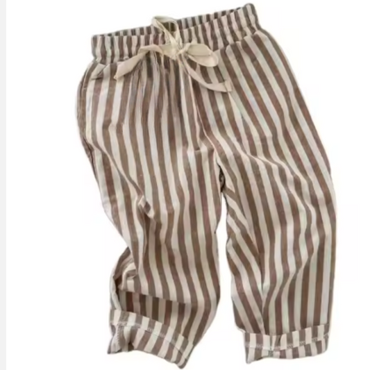 Emerson Striped Pant- Brown