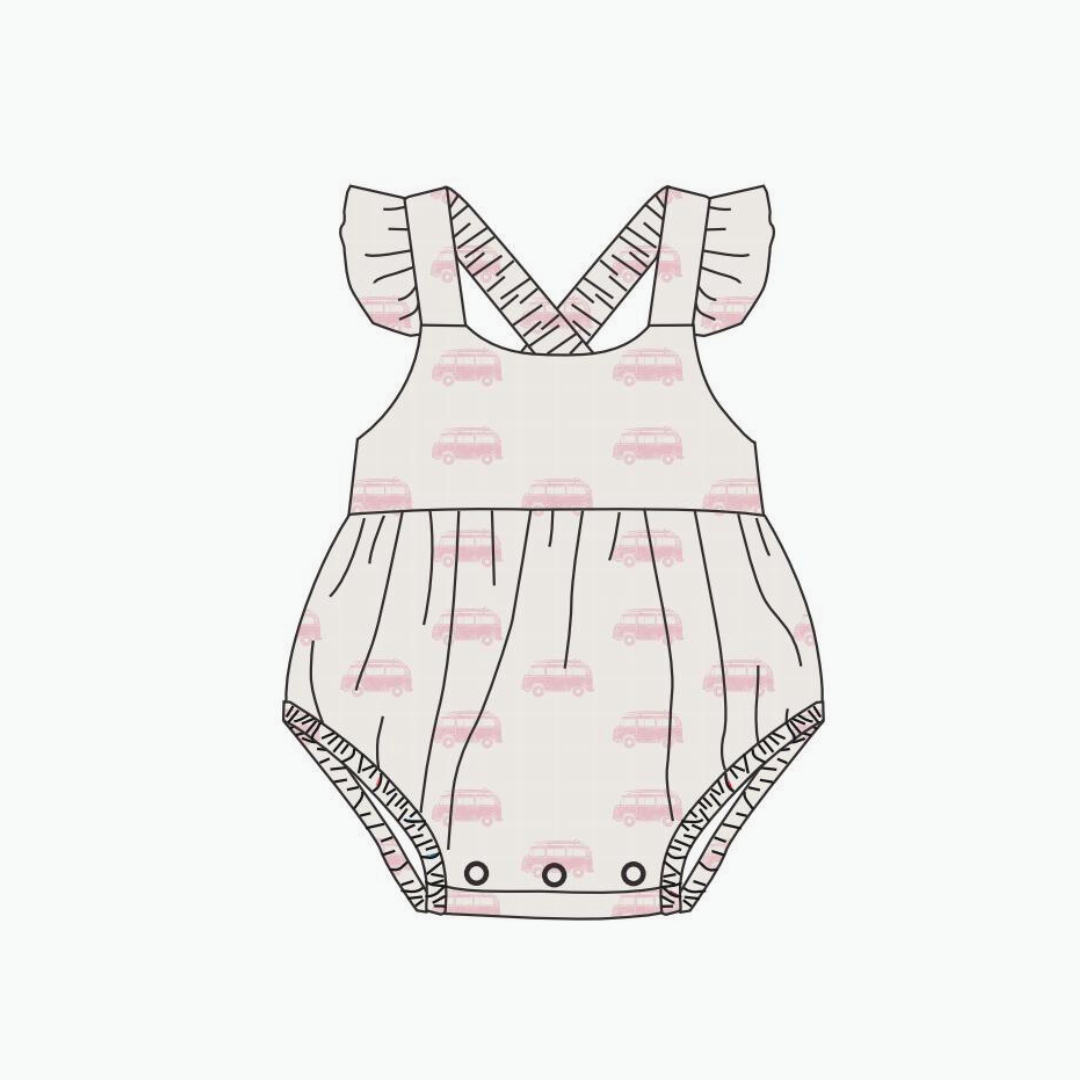 Seaside Ruffle Bubble| Vintage Vibes | Pink