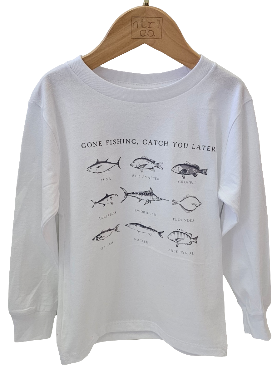 Gone Fishing Long Sleeve Graphic Tee
