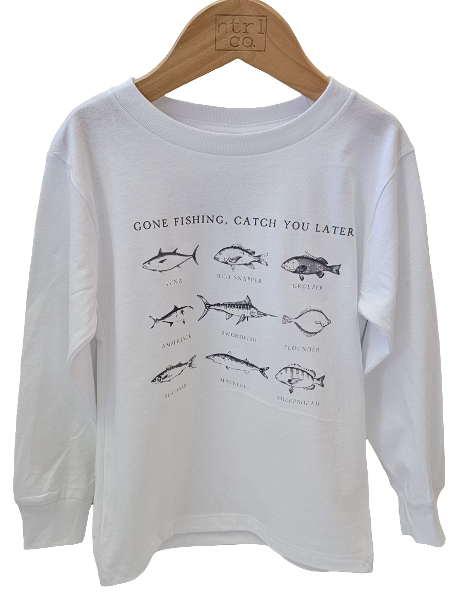 Gone Fishing Long Sleeve Graphic Tee