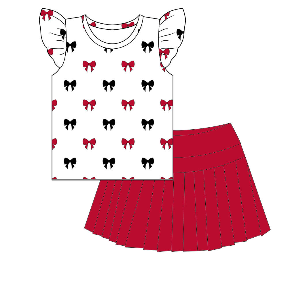 Ruffled Sleeve Chant & Cheer Set | Gameday | Red & Black