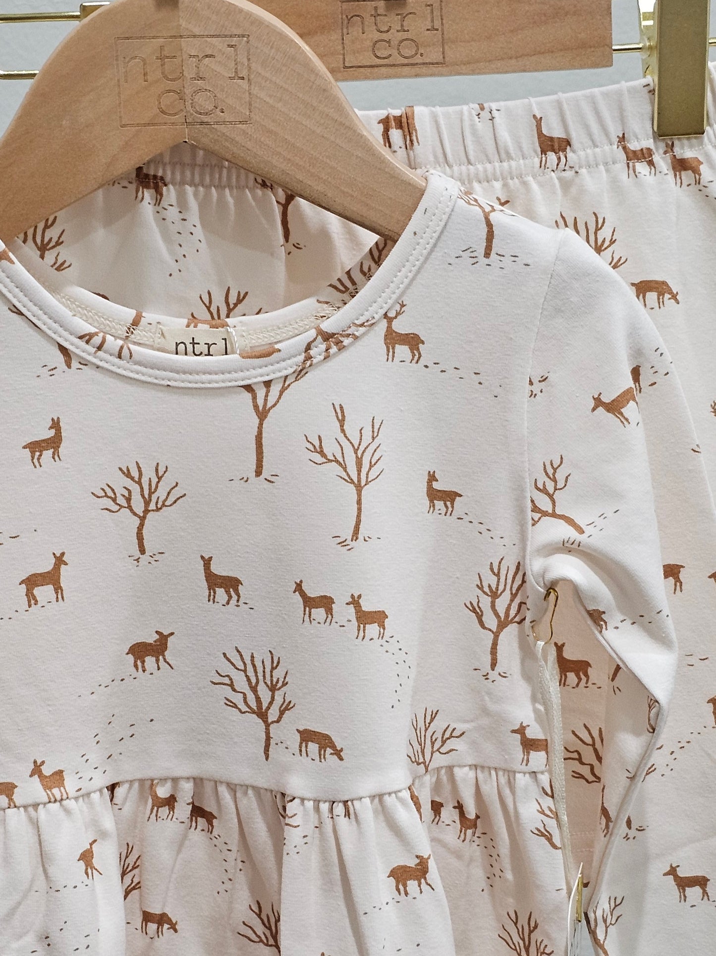 Forest Friends Long Sleeve Twirl Dress w/Biker Shorts