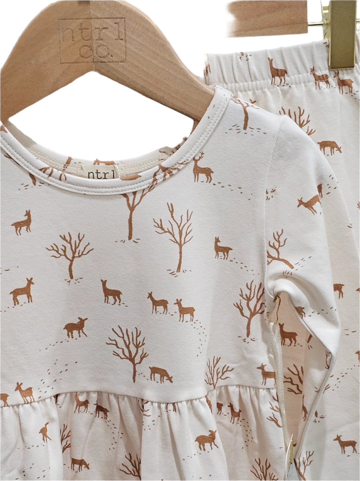 Forest Friends Long Sleeve Twirl Dress w/Biker Shorts
