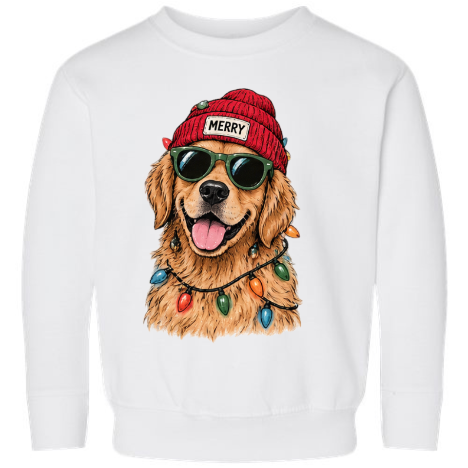 Merry & Bright Golden Retriever Graphic Crewneck