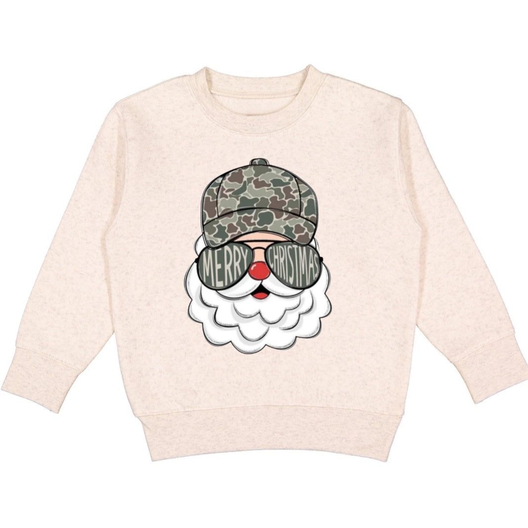 Camo Santa Graphic Crewneck Pullover
