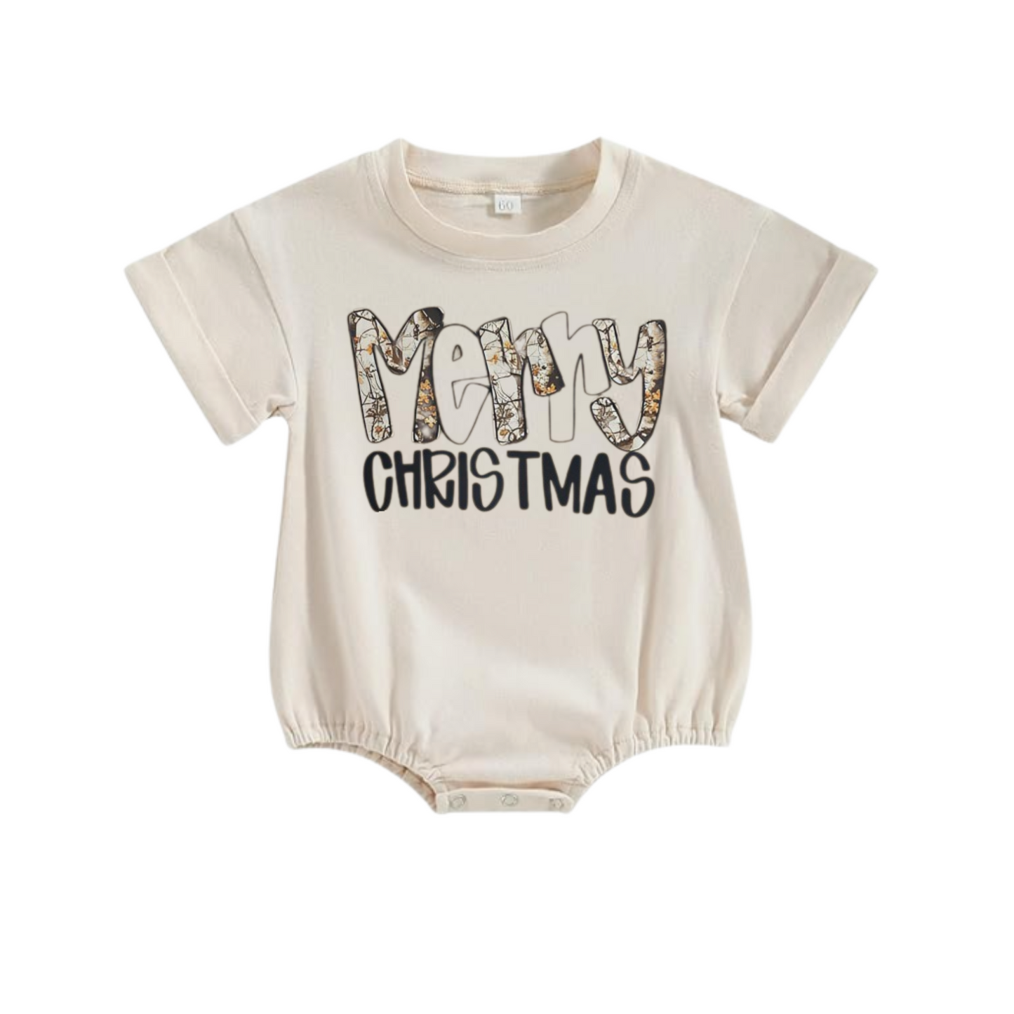 Merry Camo Christmas Graphic Bubble