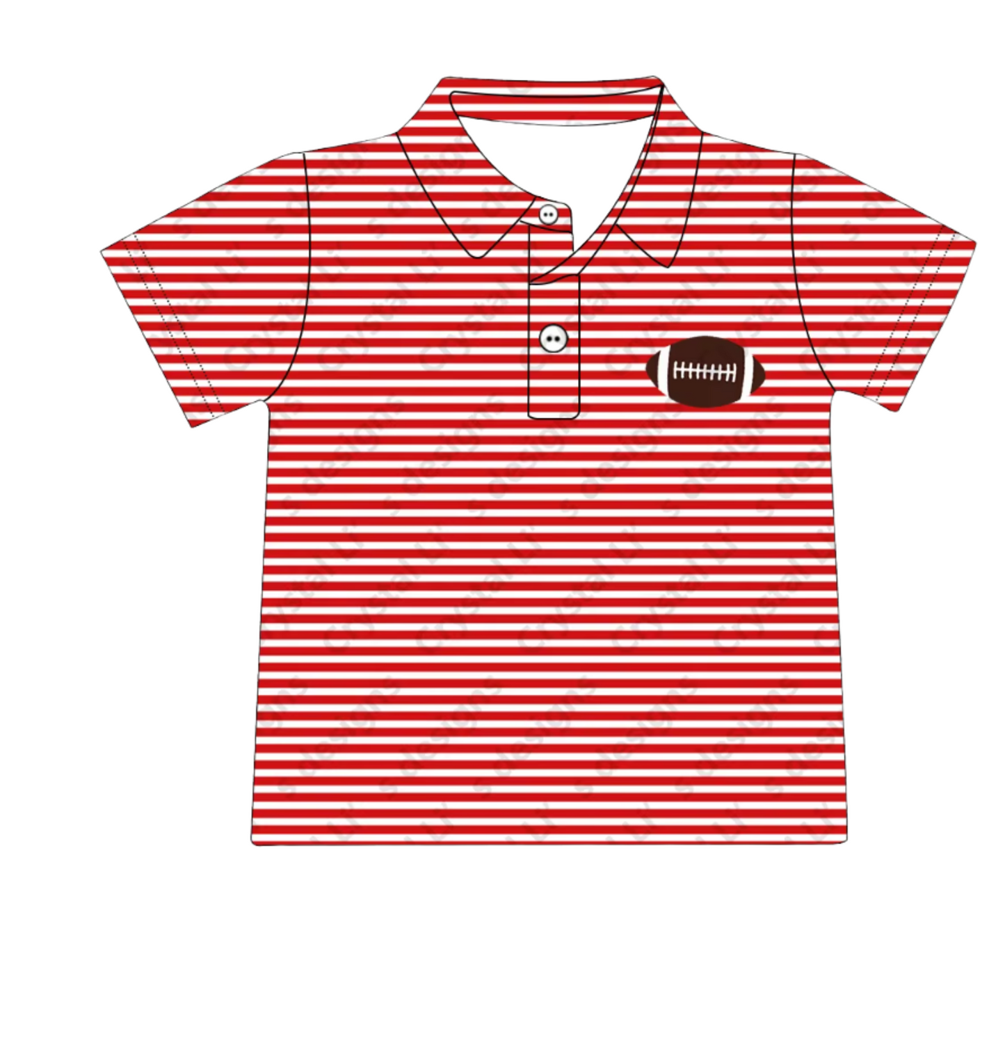 Gameday Polo Red & White Stripes