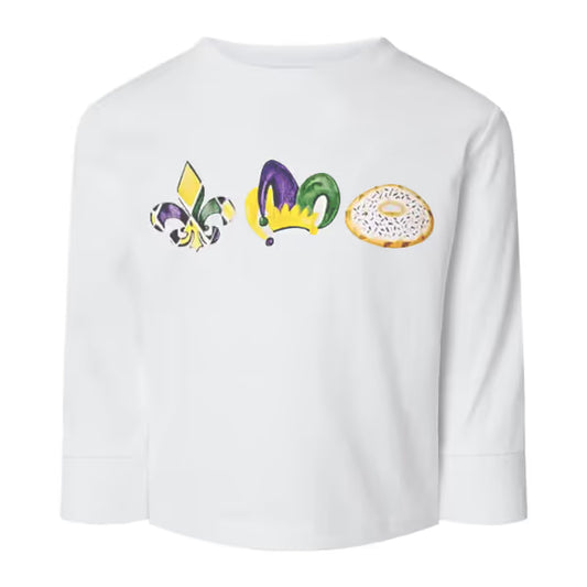 Mardi Gras Icons Long Sleeve Graphic Tee