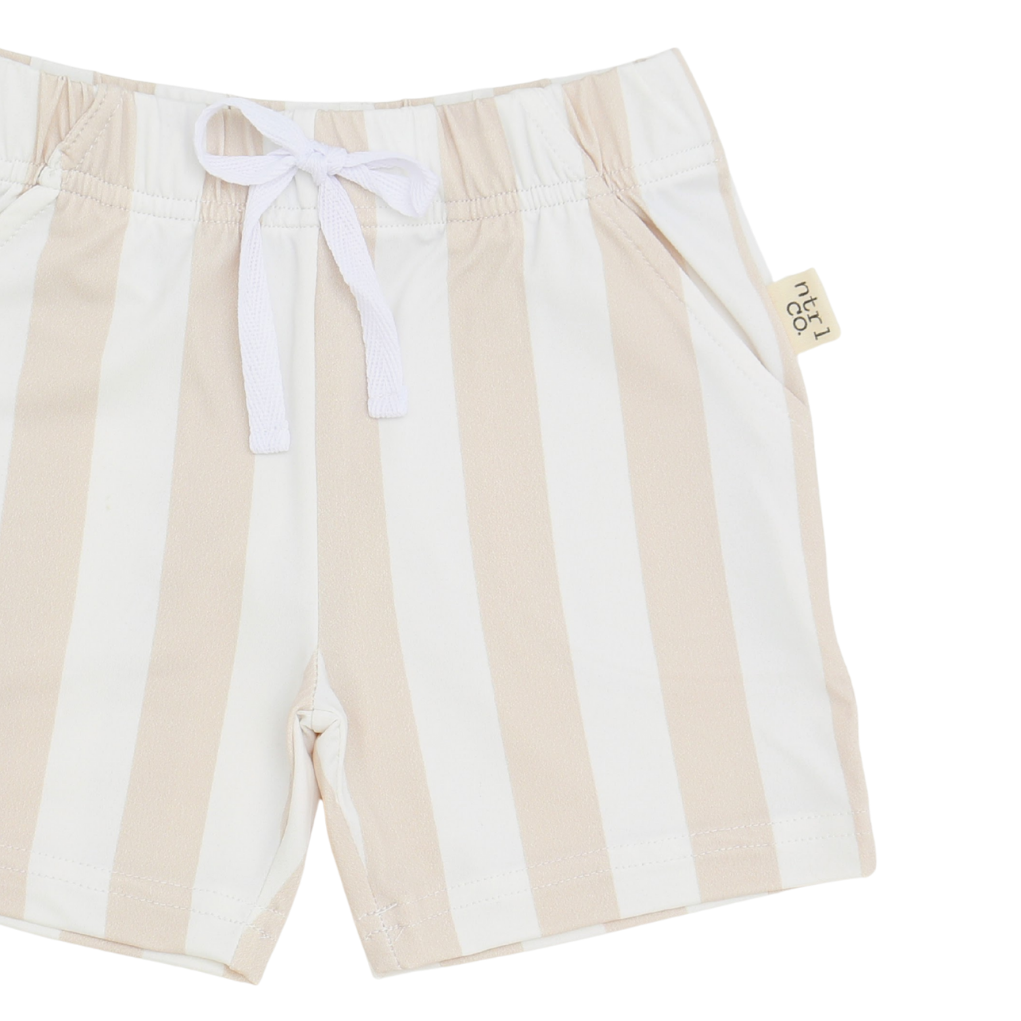 Tropical Splash – Swimsuit Trunks | Beach Lines | Tan