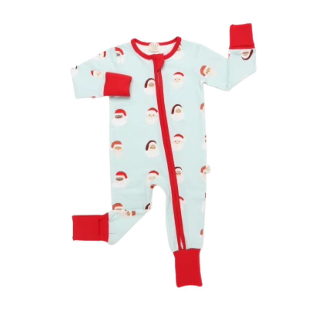Simply Santa Double Zippy Pajamas in Blue