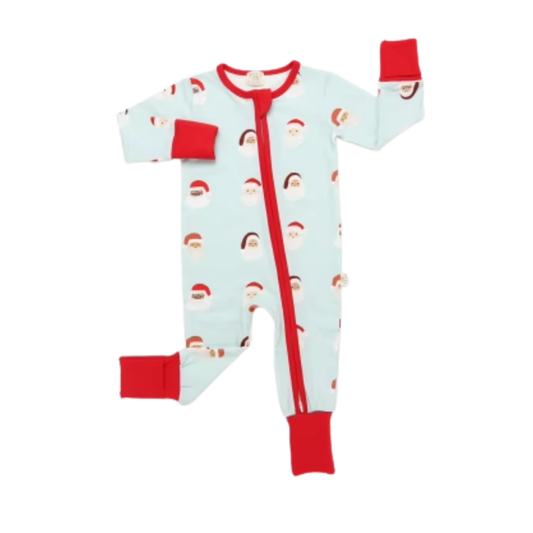 Simply Santa Double Zippy Pajamas in Blue