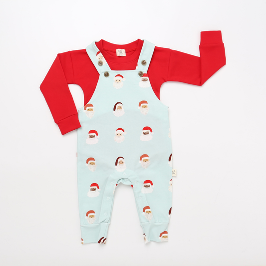 Simply Santa Soft Overalls with Red Bodysuit