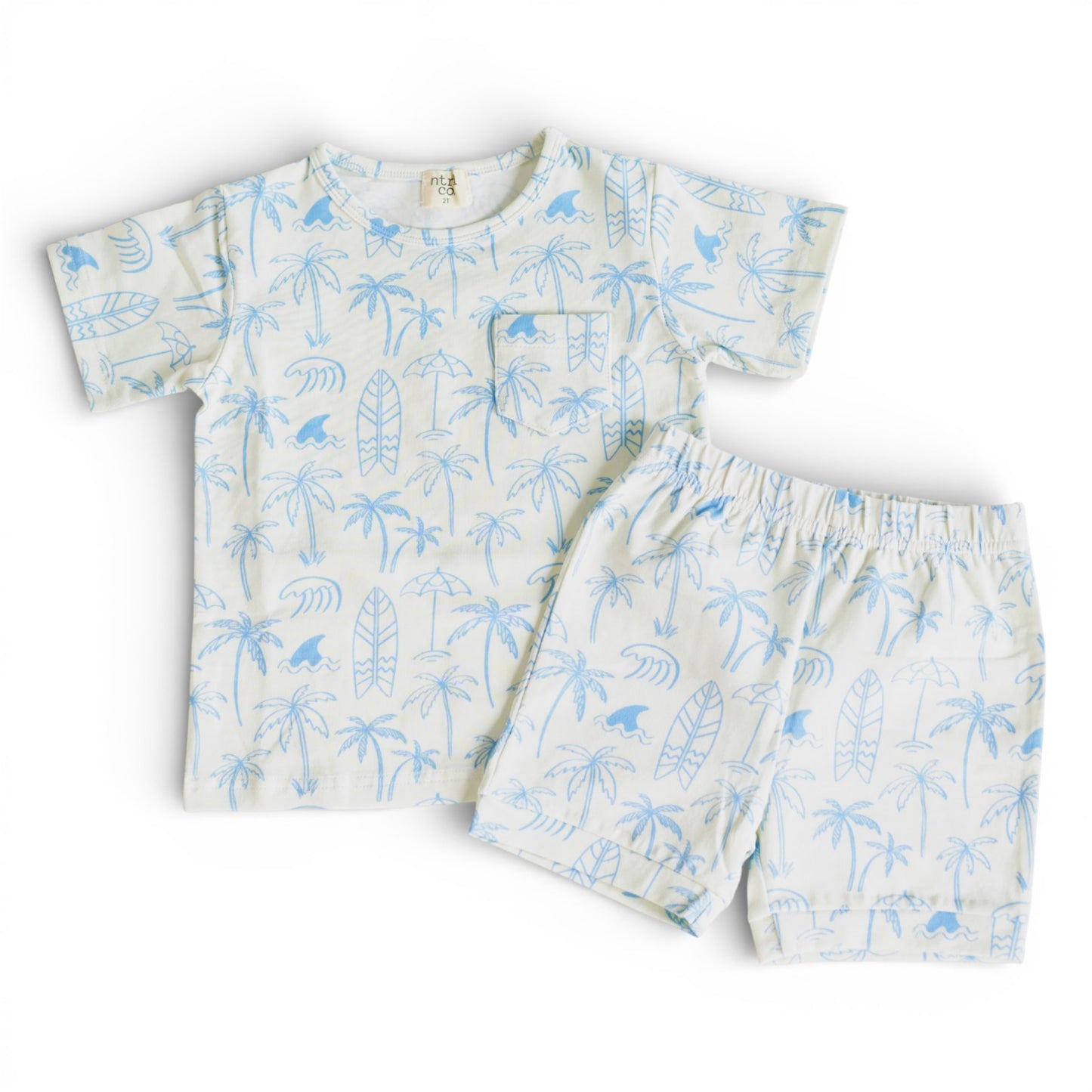 Playtime Short Sleeve Short Set | Coastal Daze |  Blue