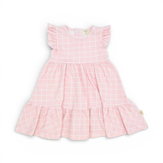 Barefoot Breeze – Ruffle Sleeve Dress | Ocean Grid|  Pink