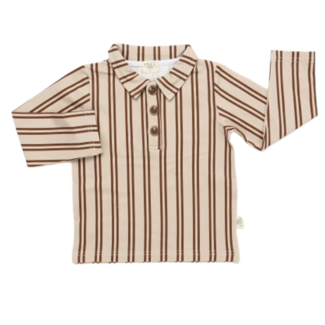 Neutral Lines Long Sleeve Polo