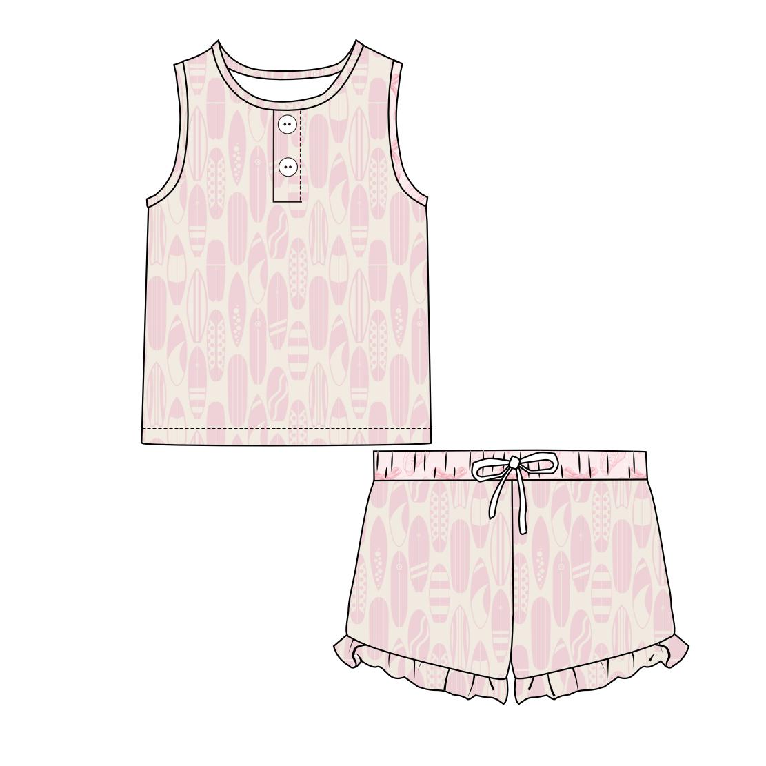 Seaside Ruffle Set | Surf's Up | Pink