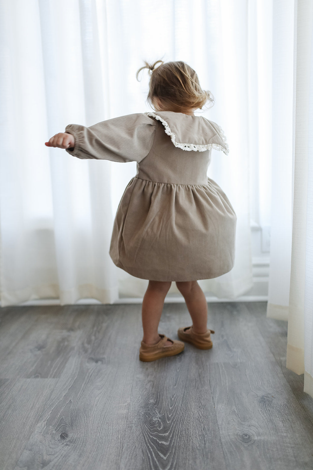 Victoria Corduroy Lace Collar Dress