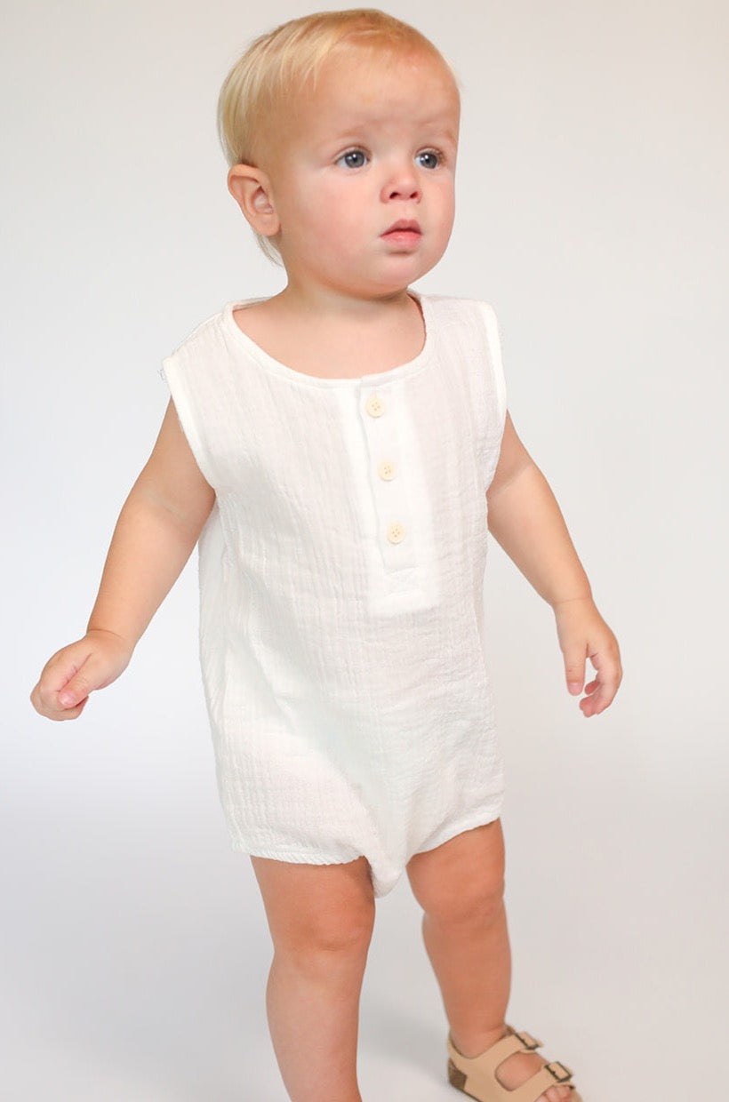 Jody Muslin Romper- White