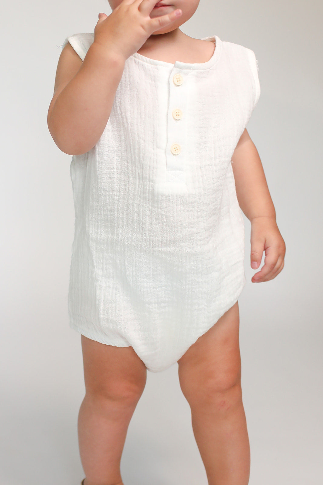 Jody Muslin Romper- White