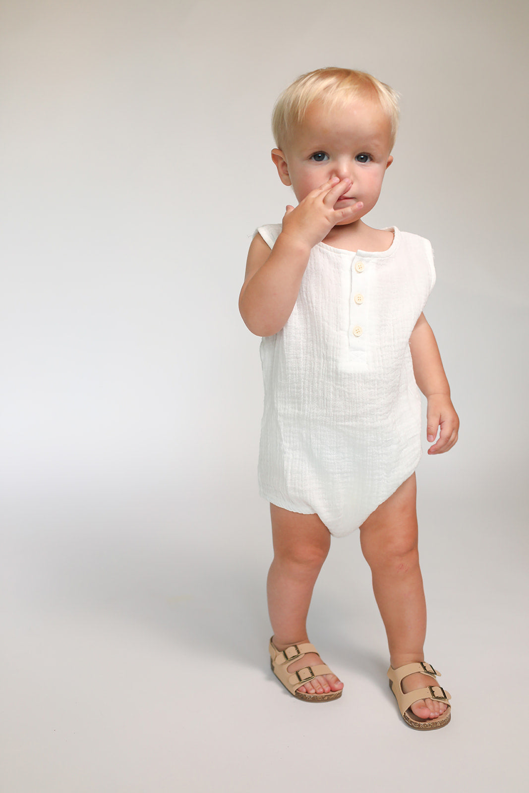 Jody Muslin Romper- White