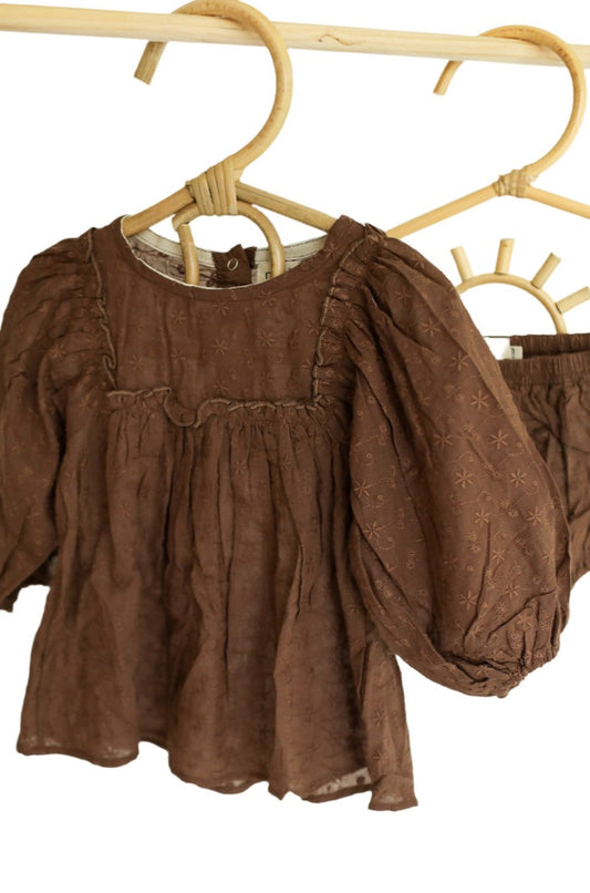 Lili Puff Sleeve- Brown