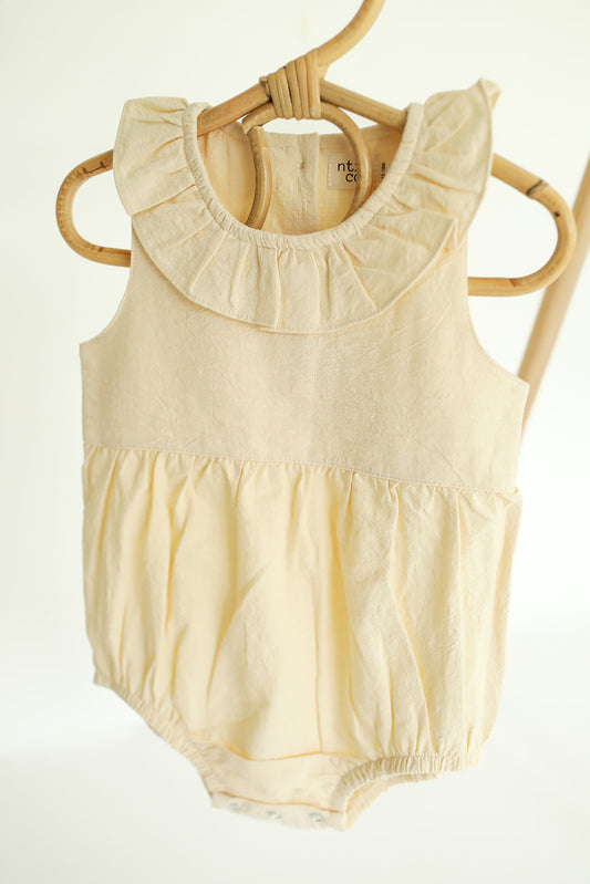 Laura Linen Romper- Beige