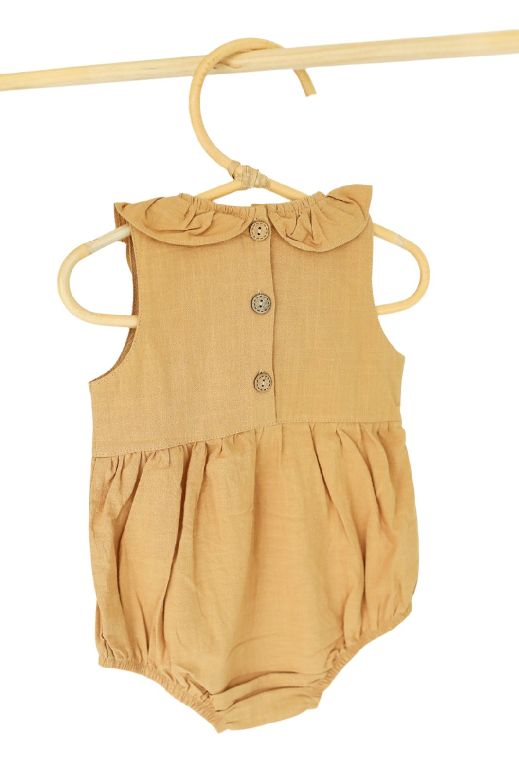 Laura Linen Romper- Apricot