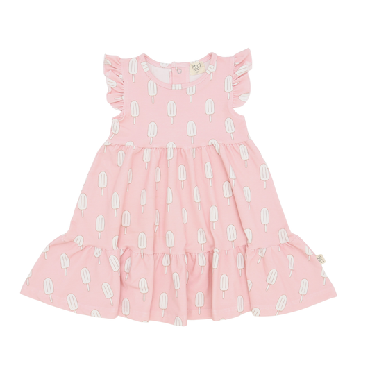 Barefoot Breeze – Ruffle Sleeve Dress | Seaside Sweets |  Pink