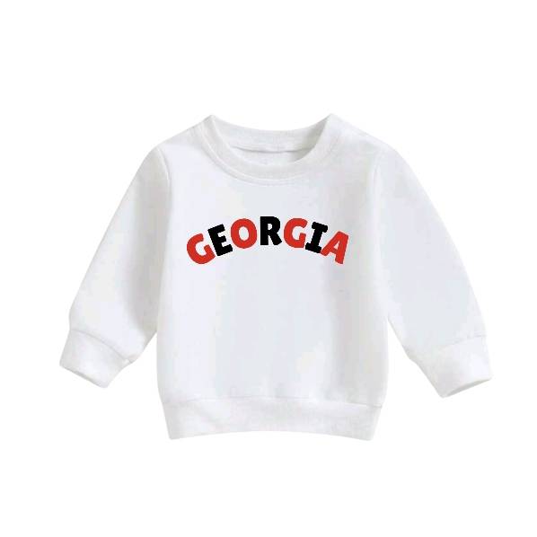 Georgia White Crewneck Pullover