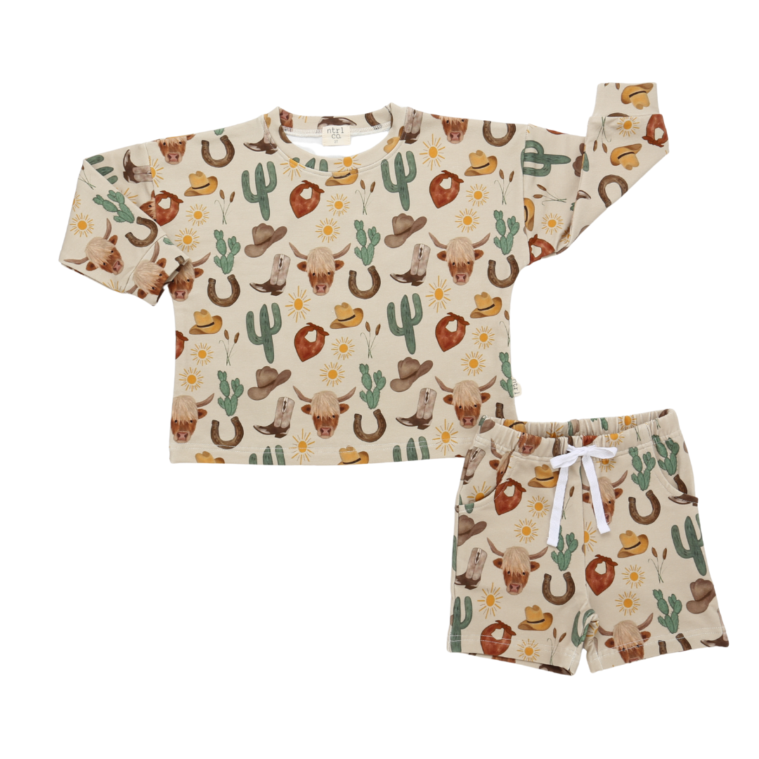 Wild West Sweatsuit Short Set