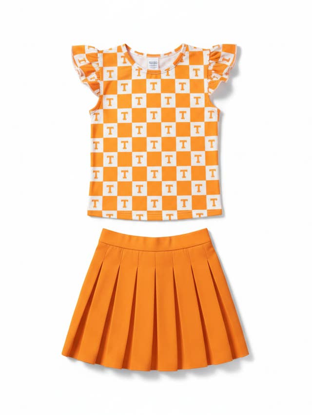 Ruffled Sleeve Chant & Cheer Set | Gameday | Orange & White