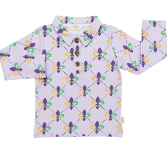 Fleur de Fun Long Sleeve Polo