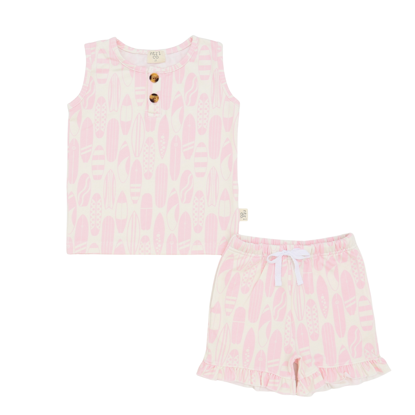 Seaside Ruffle Set | Surf's Up | Pink