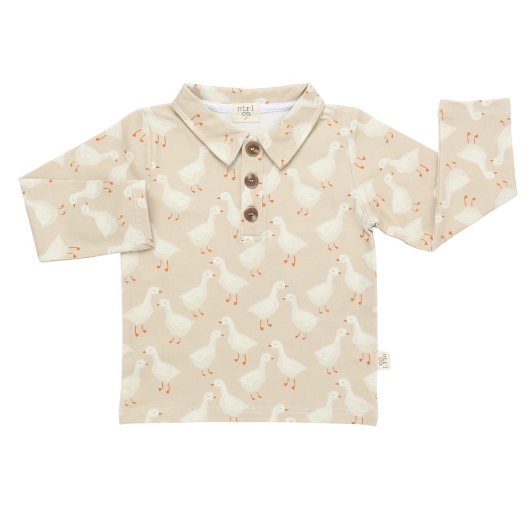 Silly Goose Long Sleeve Polo