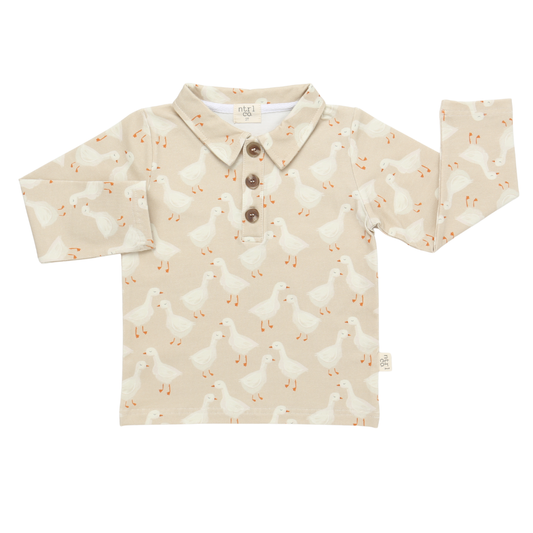 Silly Goose Long Sleeve Polo