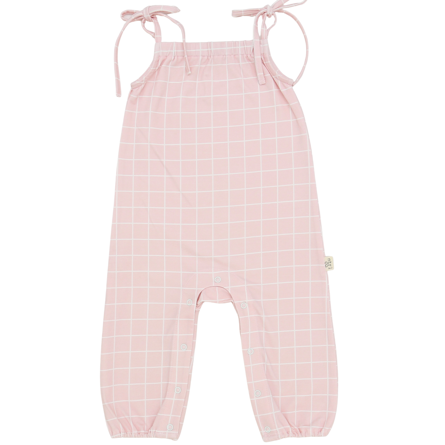 Tropical Ties Pants Romper | Ocean Grid | Pink