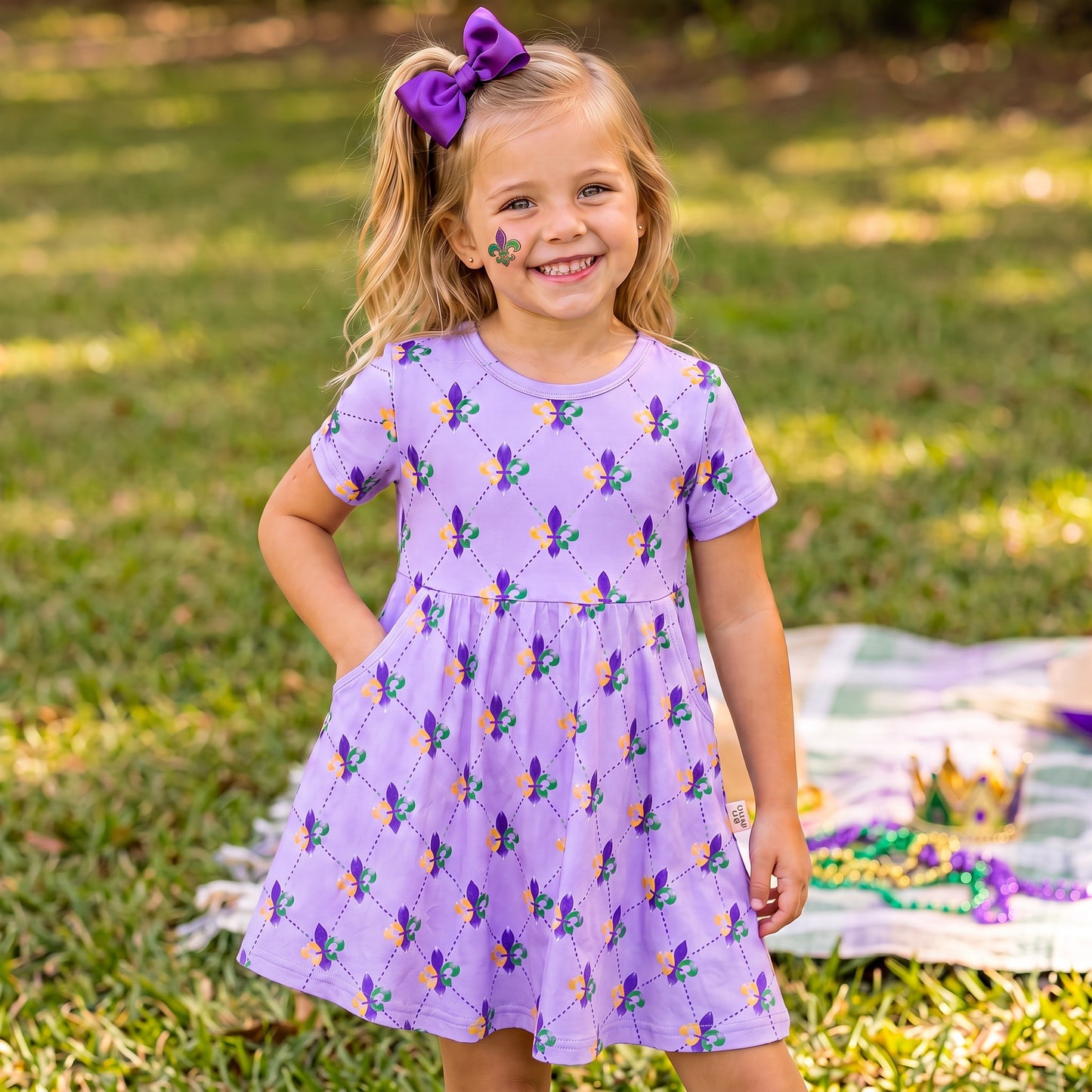 Fleur De Lis Twirl Dress Set