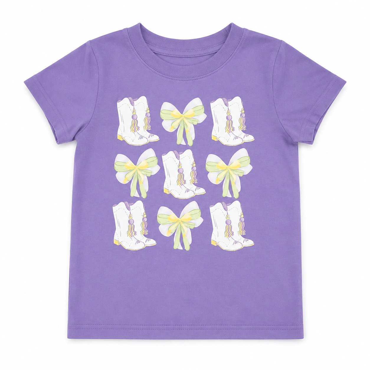 Purple & Gold Boots & Bows Graphic Tee