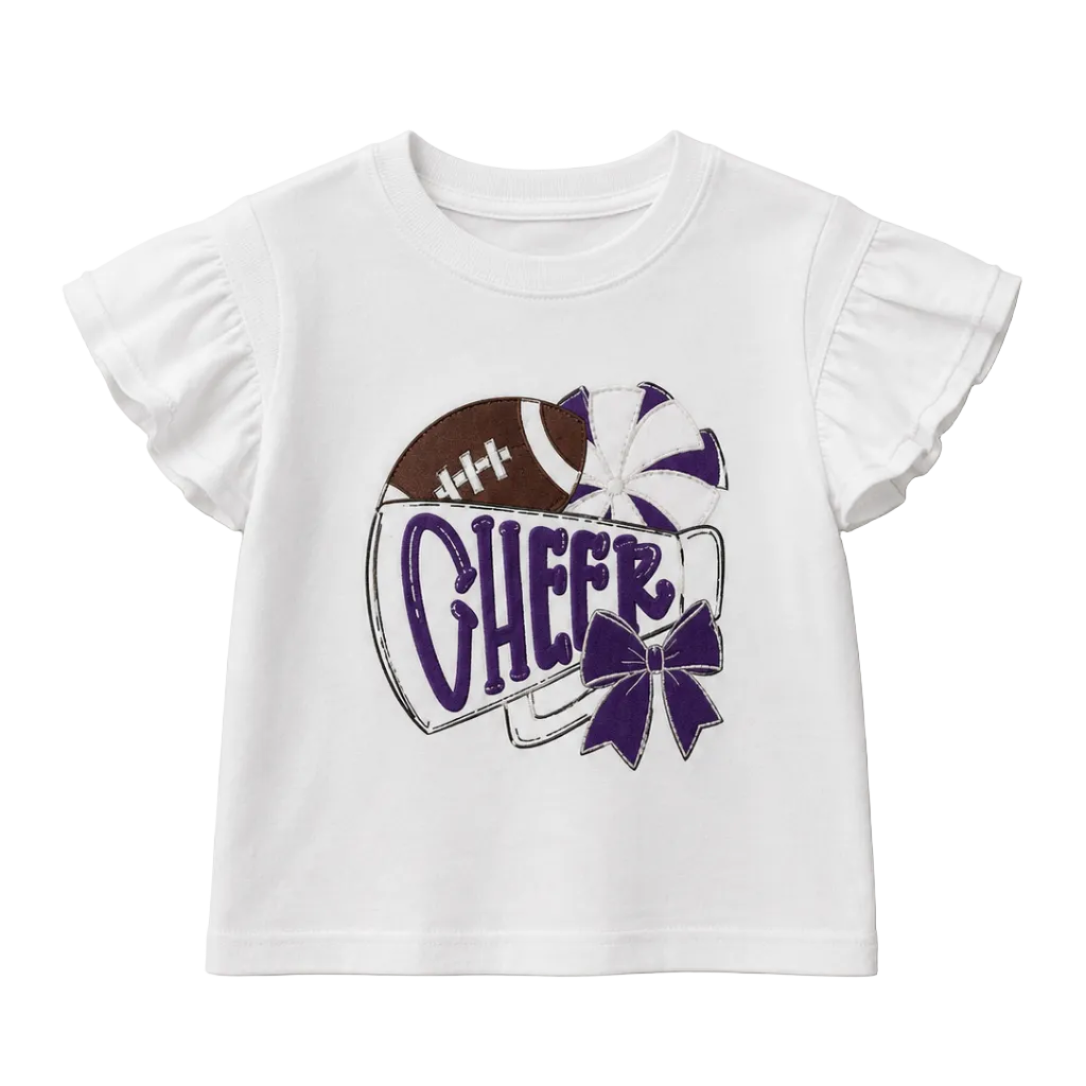 Cheer Graphic Flutter Sleeve Tee
