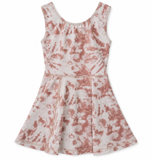 Tie Dye Activewear Dress in Cocoa Vanilla