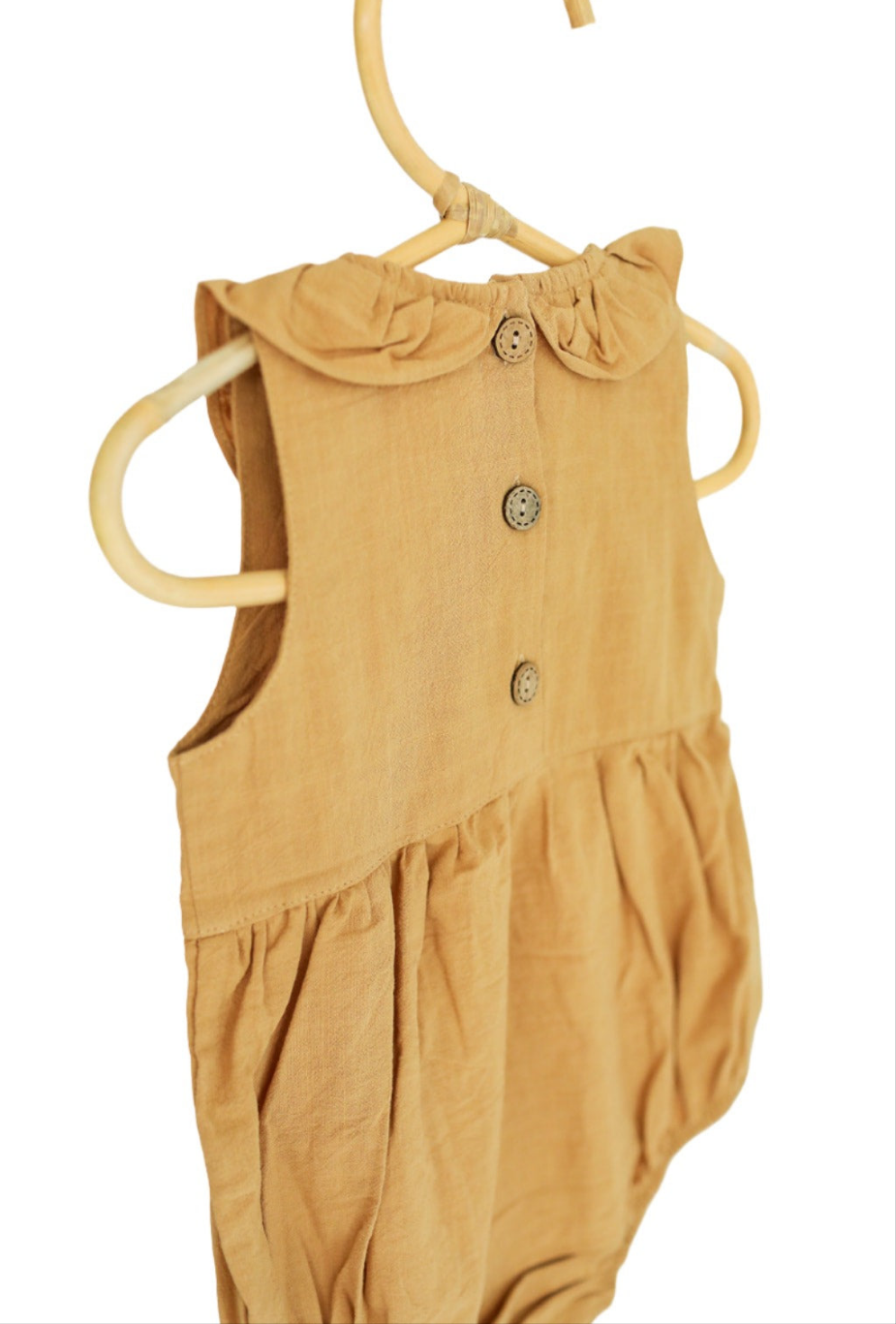 Laura Linen Romper- Apricot